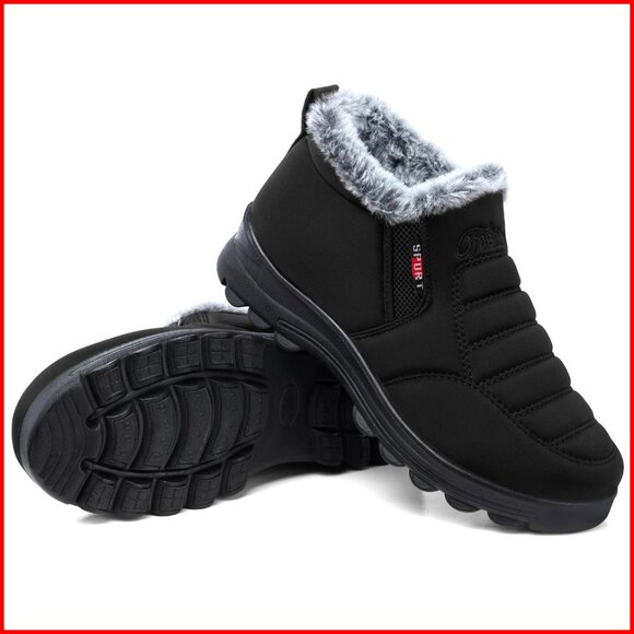 Women's Waterproof Snow Boots Ankle Booties Faux Fur Lined Winter Boots
